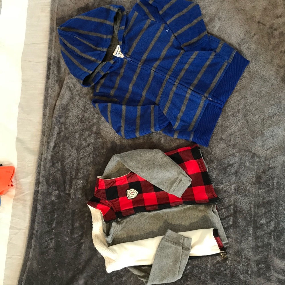 24m vest & long sleeve & 2T zip up sweatshirt
